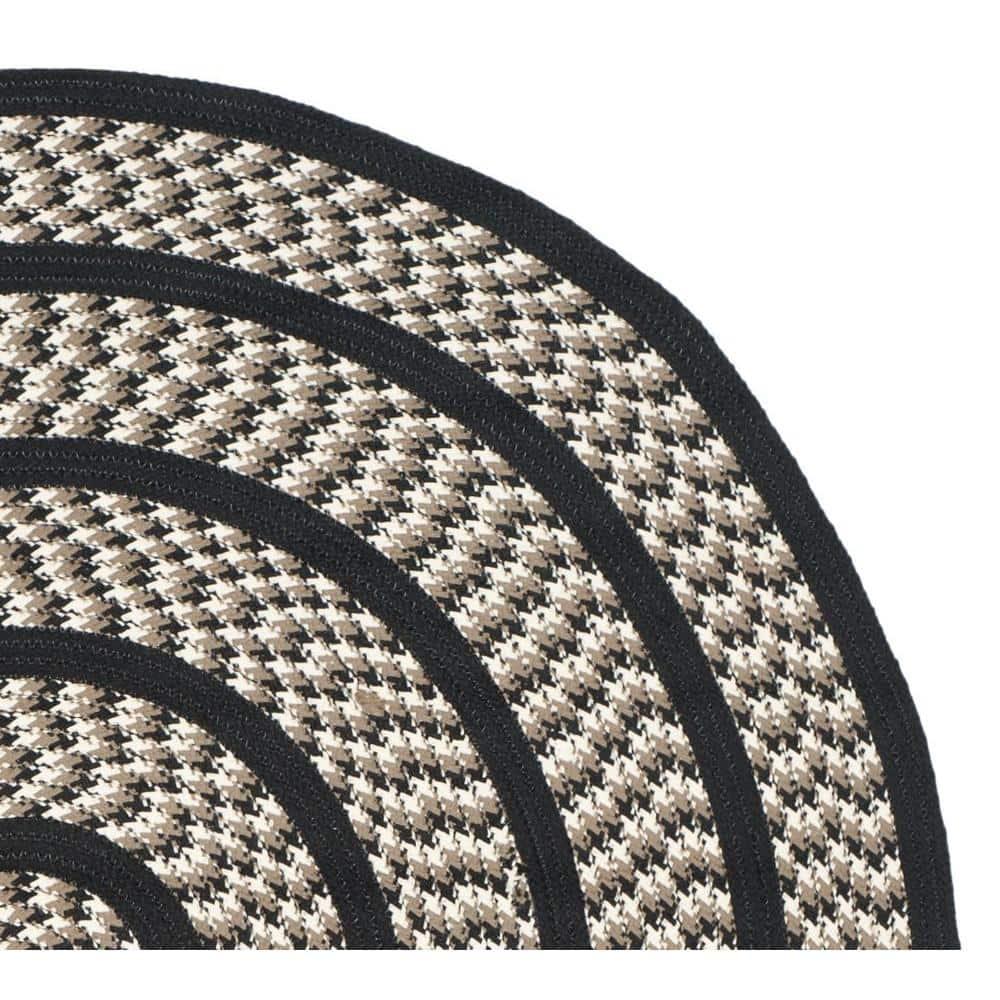 SAFAVIEH Braided Tanisha Bordered Reversible Area Rug, Ivory/Black, 3' x 5' Oval