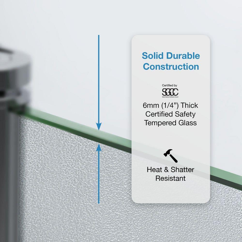 OVE Decors Breeze 40 in. Framed Round Shower Kit w/ Frosted Glass, Base, Wall in Chrome Finish