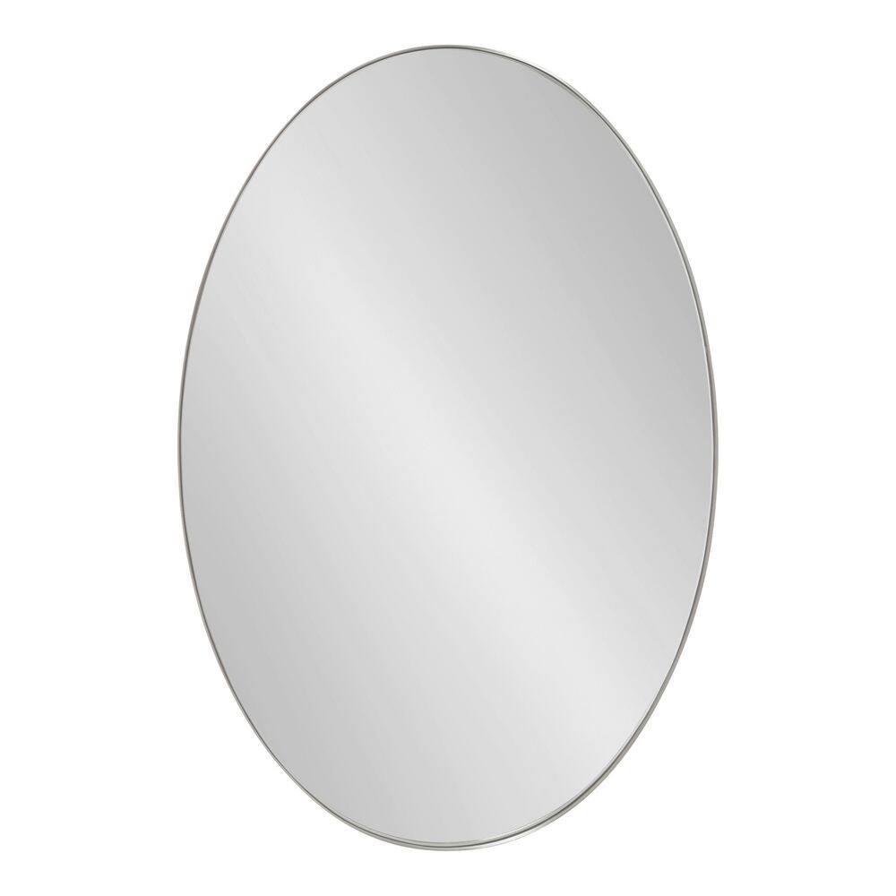 Kate and Laurel Rollo Oval Framed Wall Mirror, 20x30, Silver
