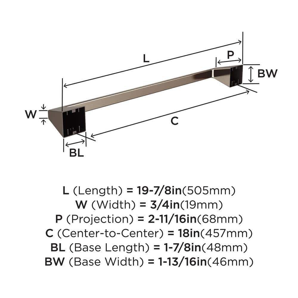 Amerock Blackrock Brushed Nickel 18 inch (457mm) Towel Bar