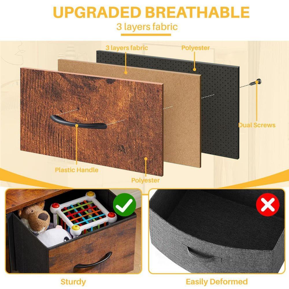 Bigleap Nightstand Set 2, 2 Drawer Dresser for Bedroom, Bedside Furniture, End Table for Bedroom, Closet, Entryway, Brown