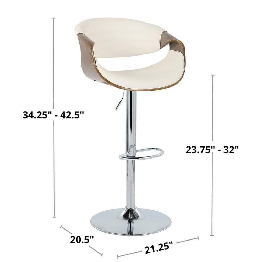Swivel Upholstered Adjustable Height Counter Stool with Metal Frame