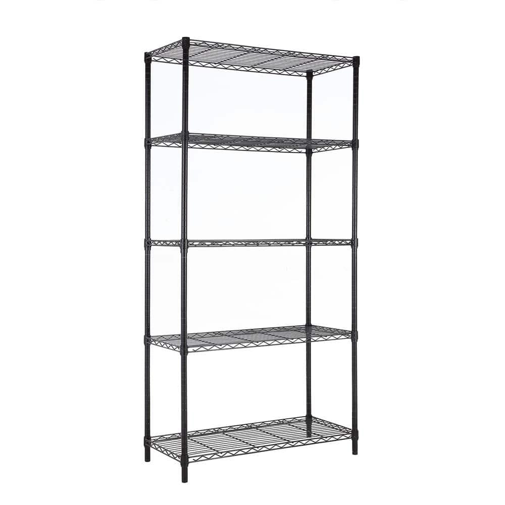 HONEIER 5-Tier Heavy Duty Storage Rack Shelving Unit Black