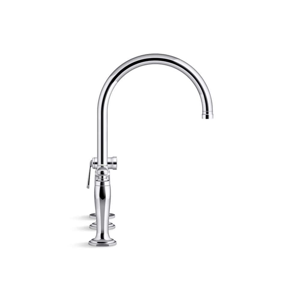 Edalyn by Studio McGee Two-Hole Bridge Kitchen Sink Faucet with Side Sprayer