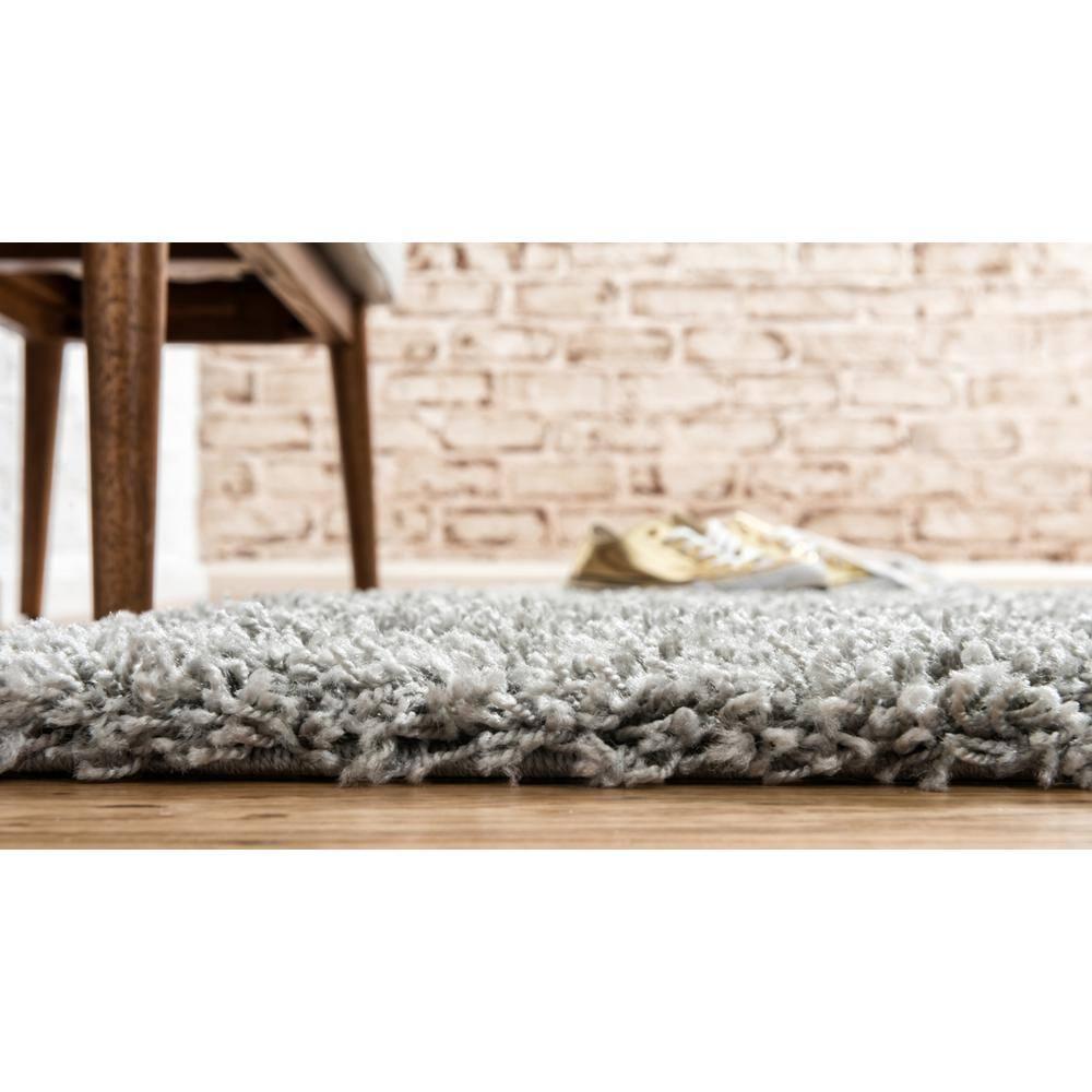 Unique Loom 2' 7 x 10' 0 Solid Shag Cloud Gray Area Rug