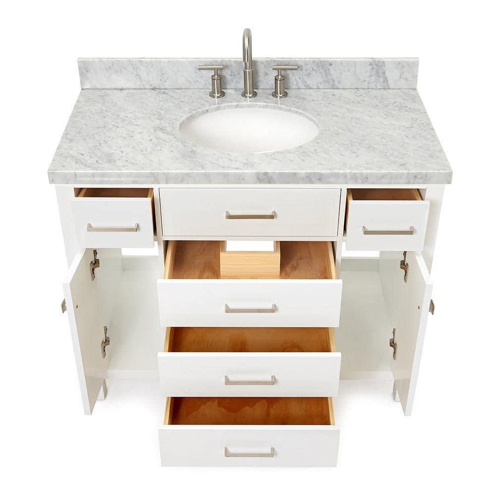 Ariel H036slcqrvo Bristol 36" Free Standing Single Basin Vanity Set - White