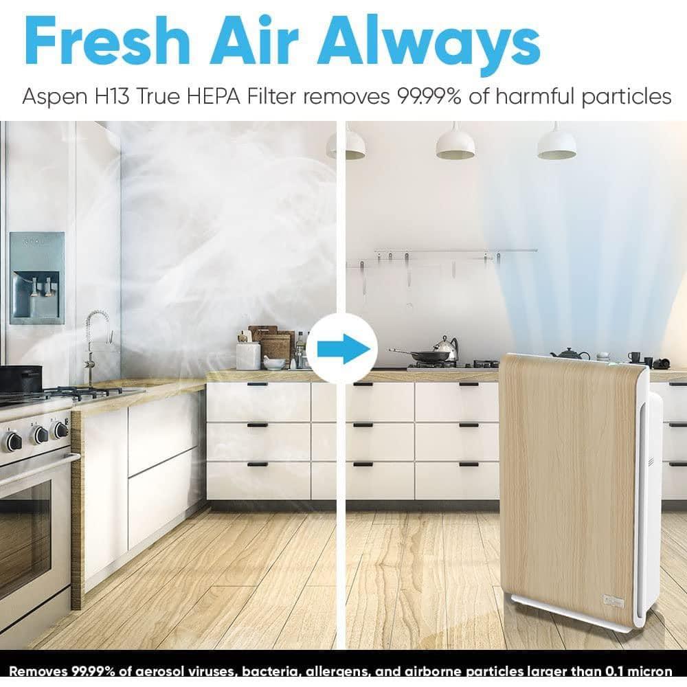 THE ASPEN Smart Air Purifier for Large Rooms  (Maximum 1500  Sq.Ft), H13 True HEPA Filter with PM2.5 Sensor/Alexa & Google/App Control/ Scheduling/ Removes 99.97% Particles