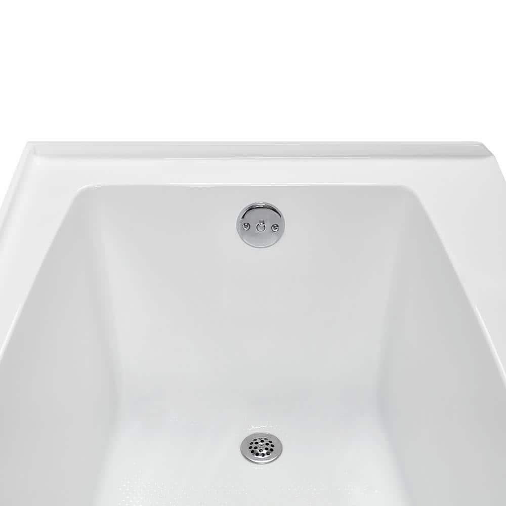 Streamline 60 in. x 30 in. Acrylic Right-Hand Drain Alcove Bathtub in Glossy White With External Drain