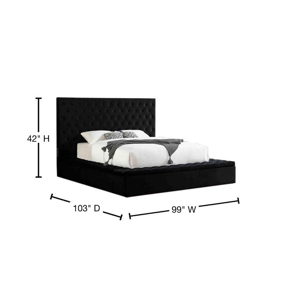 Best Master Furniture Upholstered Panel Storage Bed