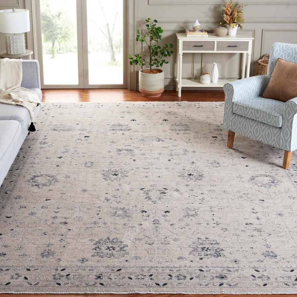 Antique Patina ANP656 Machine Made Loomed Area Rug - Ivory/Blue - 9'-0" x 11'-6" - Safavieh