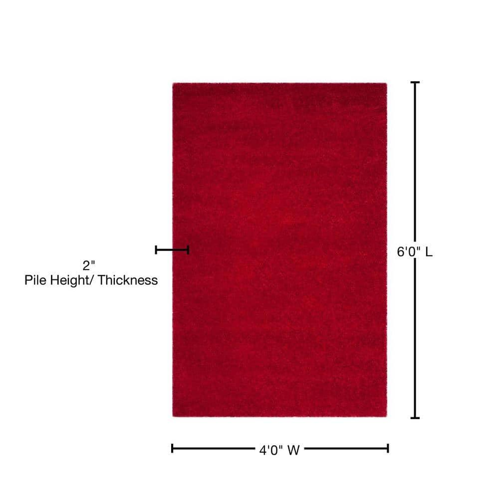 Shag SG180 Power Loomed Area Rug - Red - 4'x6' - Safavieh.