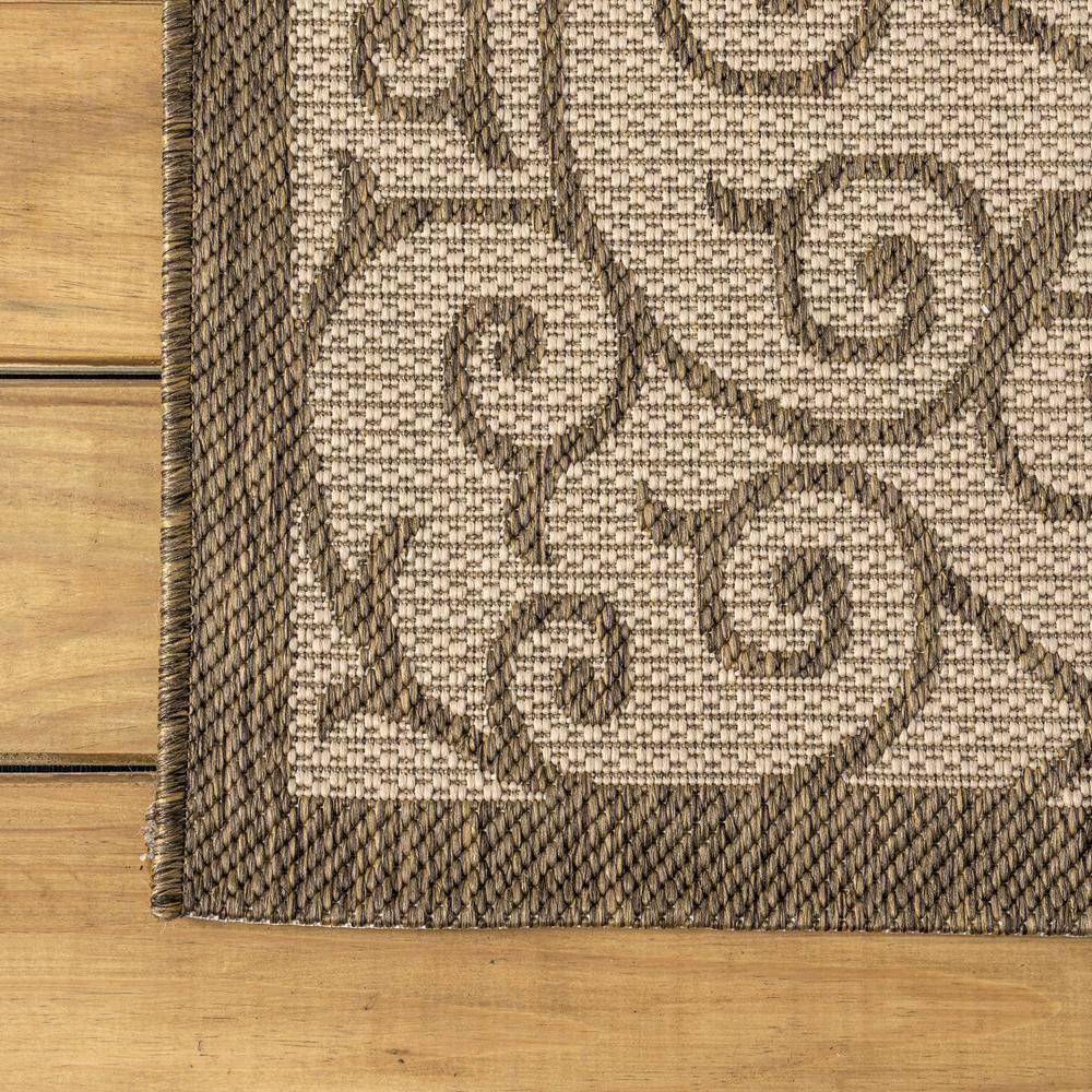 5'x8' Madrid Vintage Filigree Textured Weave Indoor/Outdoor Area Rug, Beige/Brown - JONATHAN Y