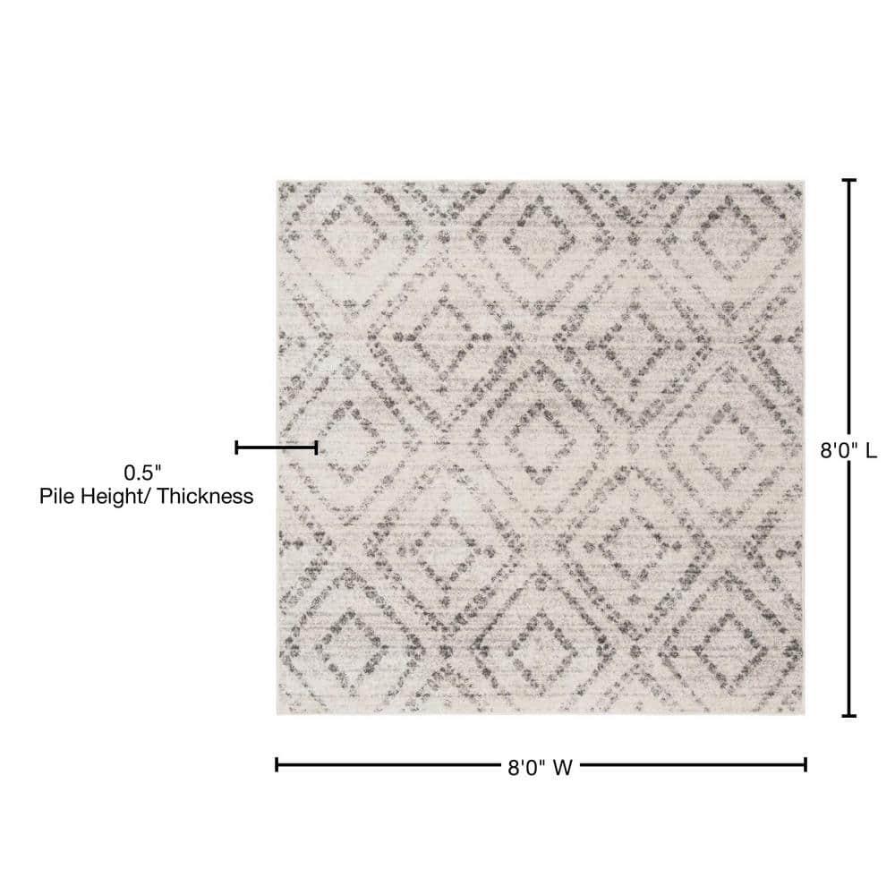 Adirondack ADR131 Machine Made Indoor Area Rug - Light Grey/Grey - 8'x8' - Safavieh