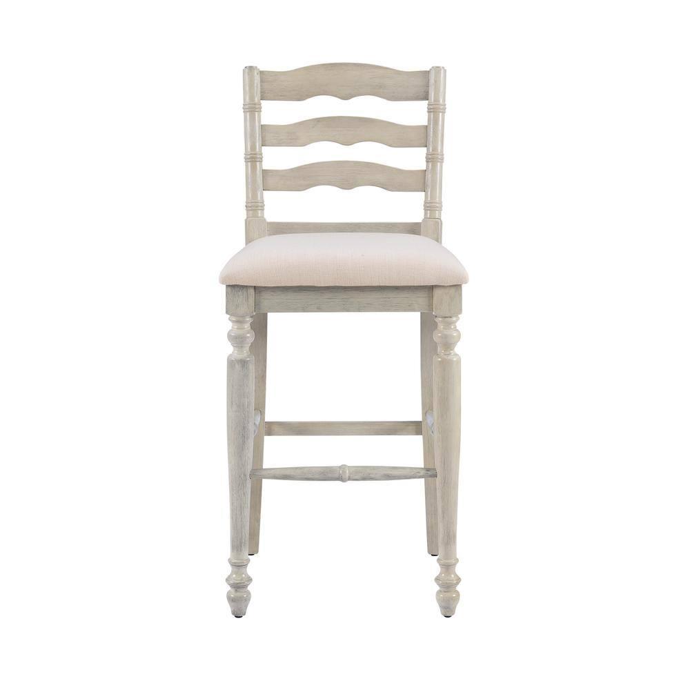 Marino Padded Seat Barstool 30" Height, Farmhouse Design, Linon: Rubberwood Frame, Linen Weave