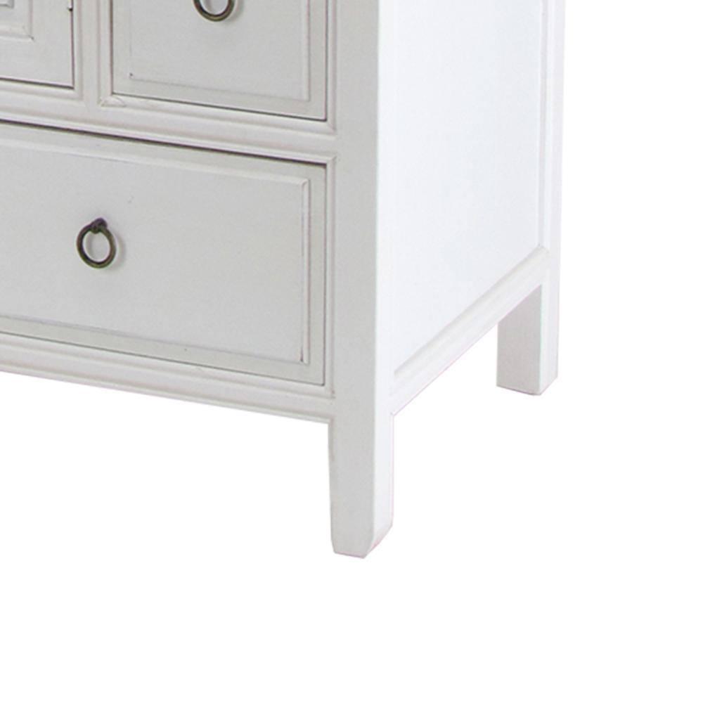 Benjara Wooden Chest with 8 Spacious Drawers and 1 Cabinet, White