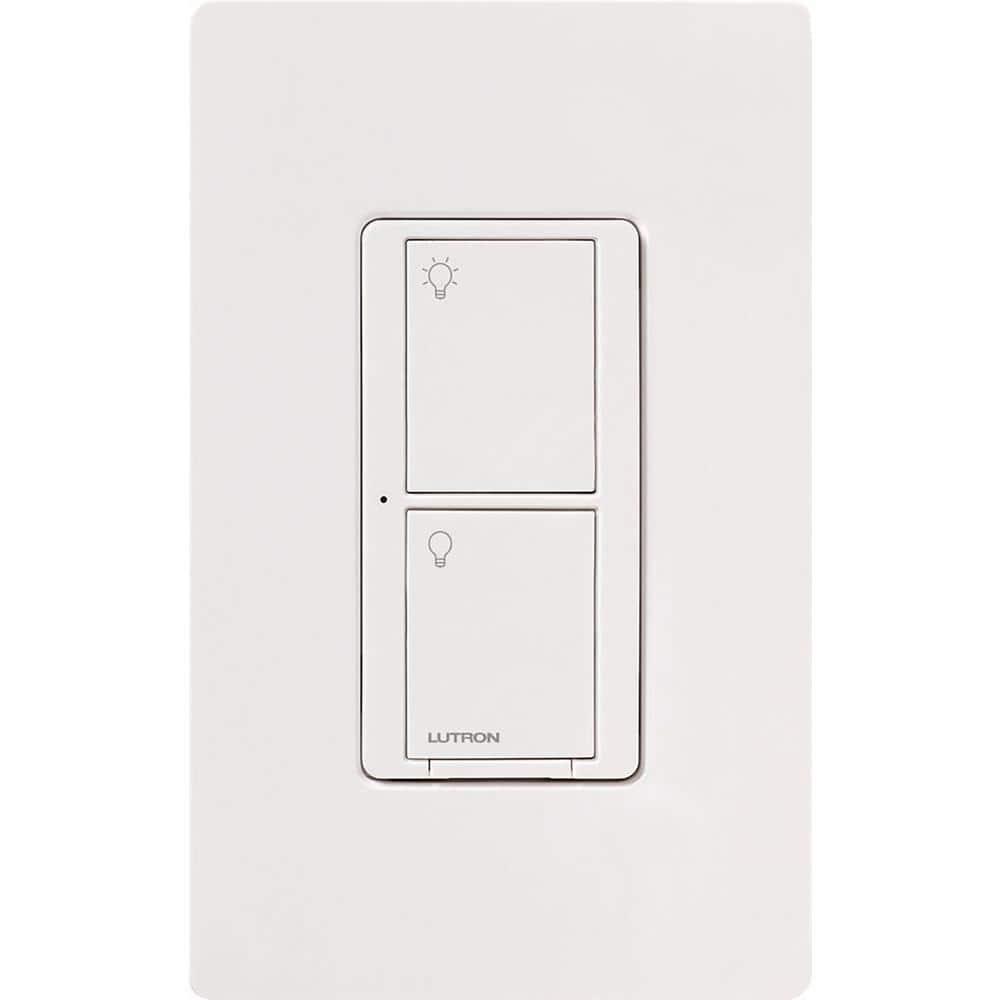 Lutron Caseta Smart Lighting Switch for All Bulb Types or Fans | Neutral Wire Required | PD-6ANS-WH | White