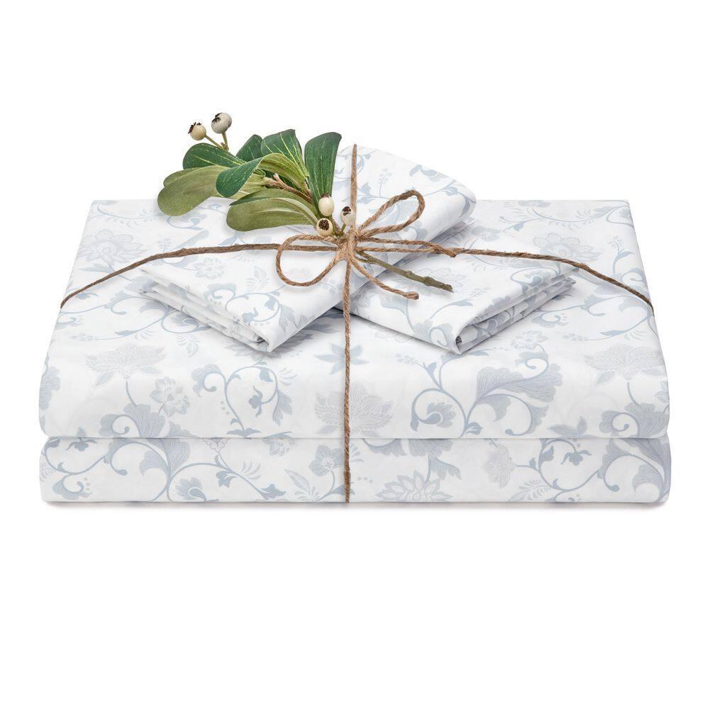 Chanasya Elegant Ultra Soft Floral Microfiber Percale Sheet Set