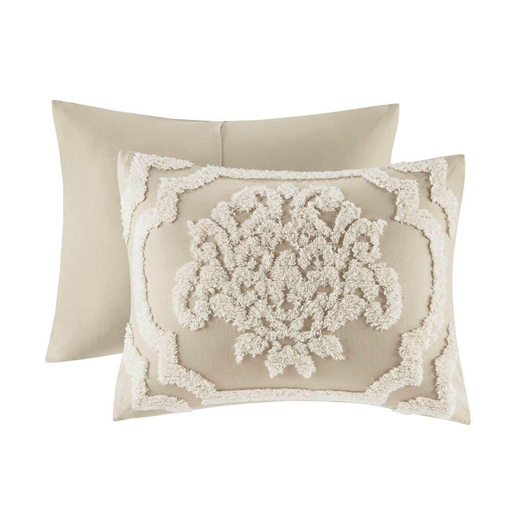 Madison Park Viola Tufted Cotton Chenille Damask 3 Piece Comforter Set