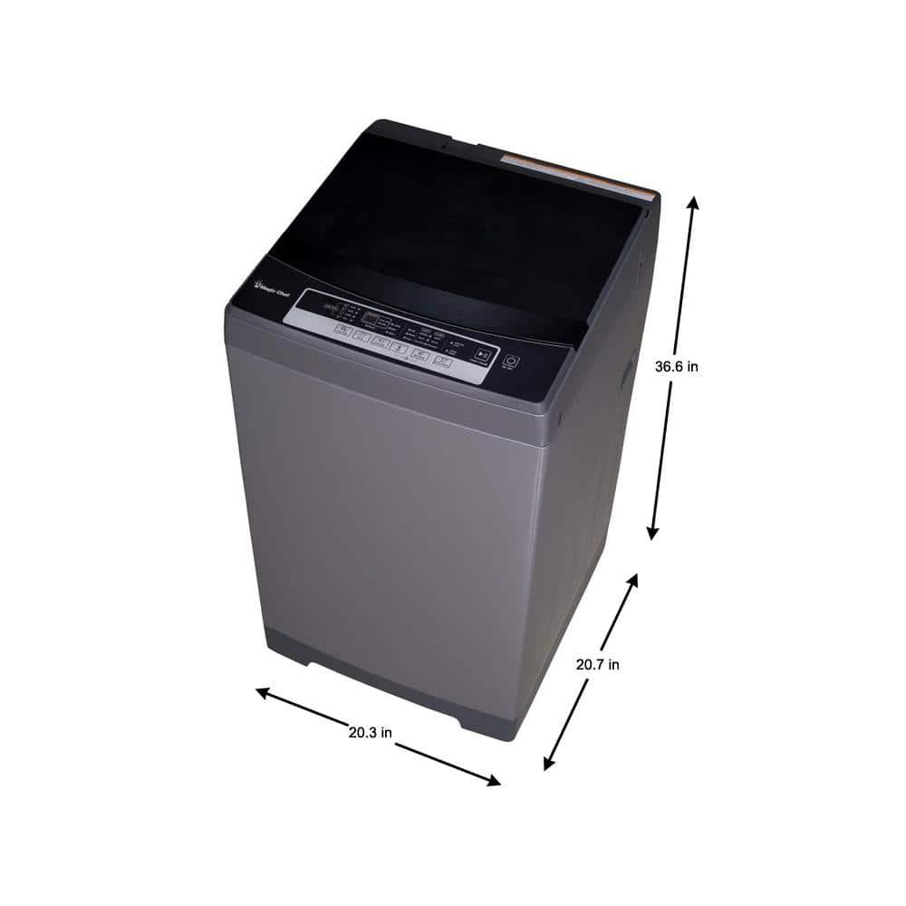 Magic Chef Portable Compact Top Load Washer with 6 Fully Automatic Wash Cycles and Water Pump Filtration for Laundry Use, Silver