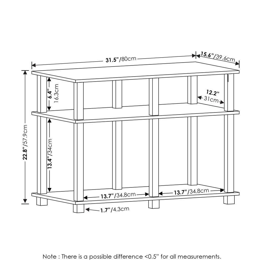 Furinno Romain Turn-N-Tube TV Stand for TV up to 40 Inch, Espresso/Black