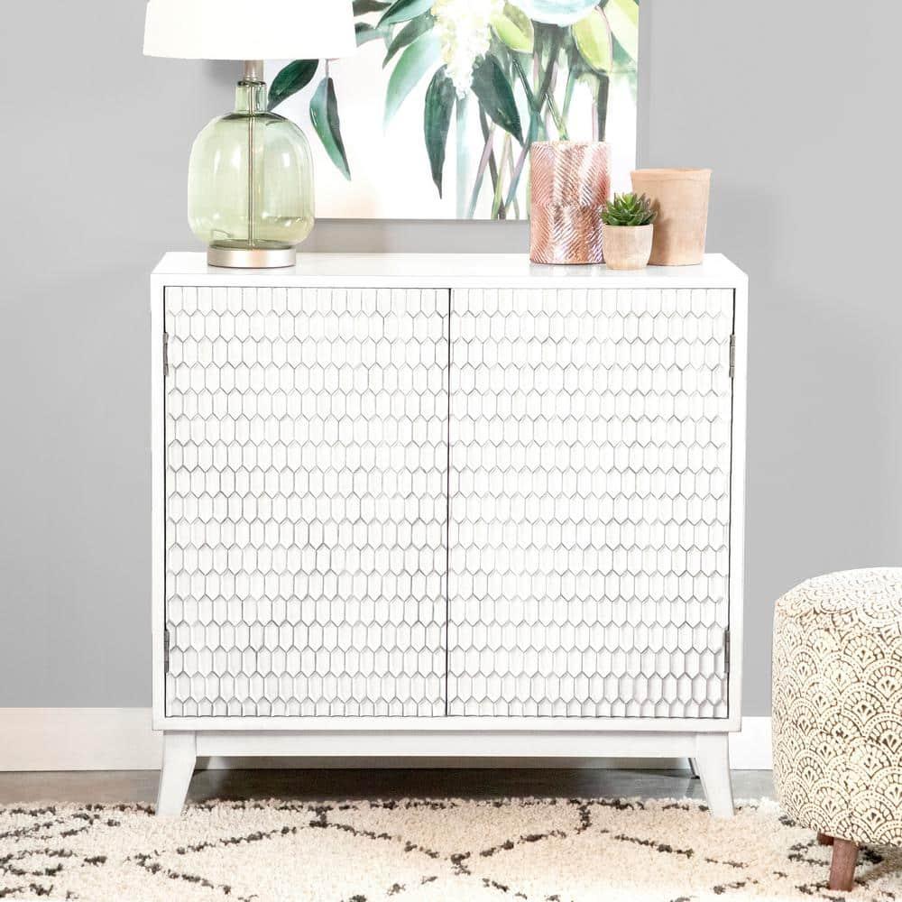Coaster Contemporary Wood Rectangular 2-Door Accent Cabinet in White