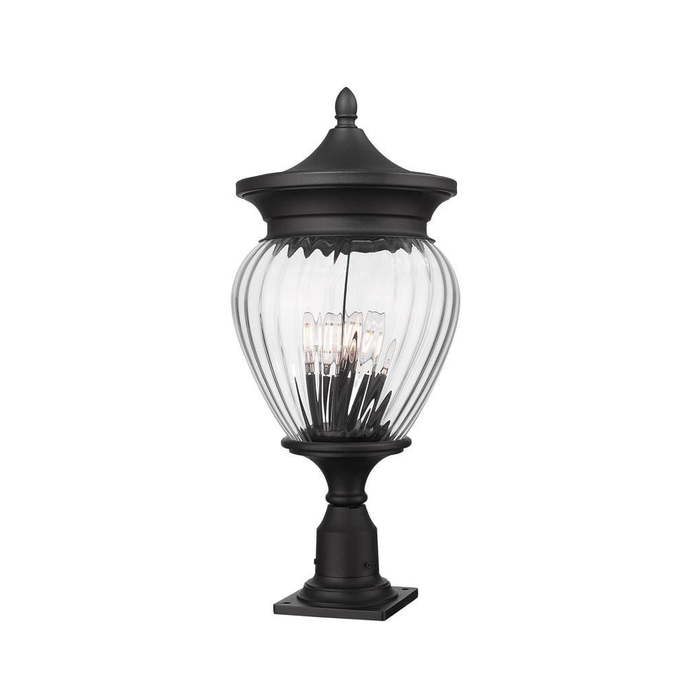 Z-Lite Davina 4 Light Outdoor Pier Mounted Fixture in Black