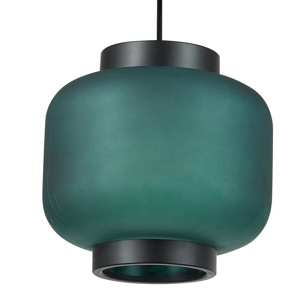 Globe Electric Laguna 1-Light Green Glass Pendant Light with CEC Title 20 LED Bulb Included, 64953