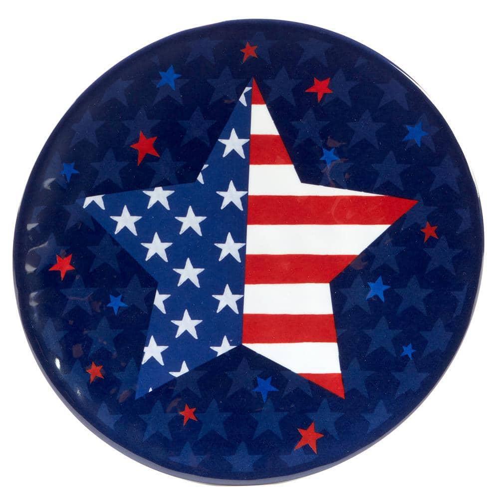 Certified International  Stars & Stripes 9" Melamine Salad/Dessert Plates, Set of 6 - 9" Dia