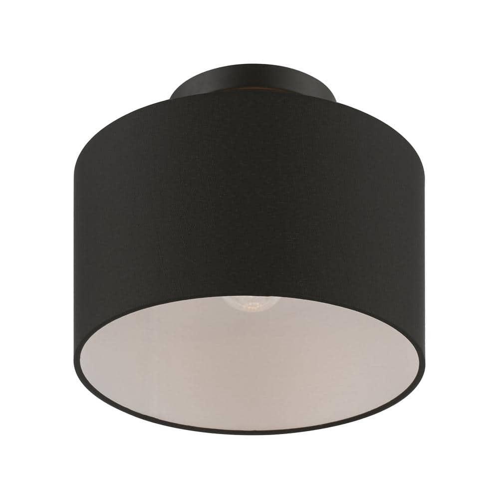 Livex Lighting Bainbridge 1 - Light Semi-Flush Mount in  Black