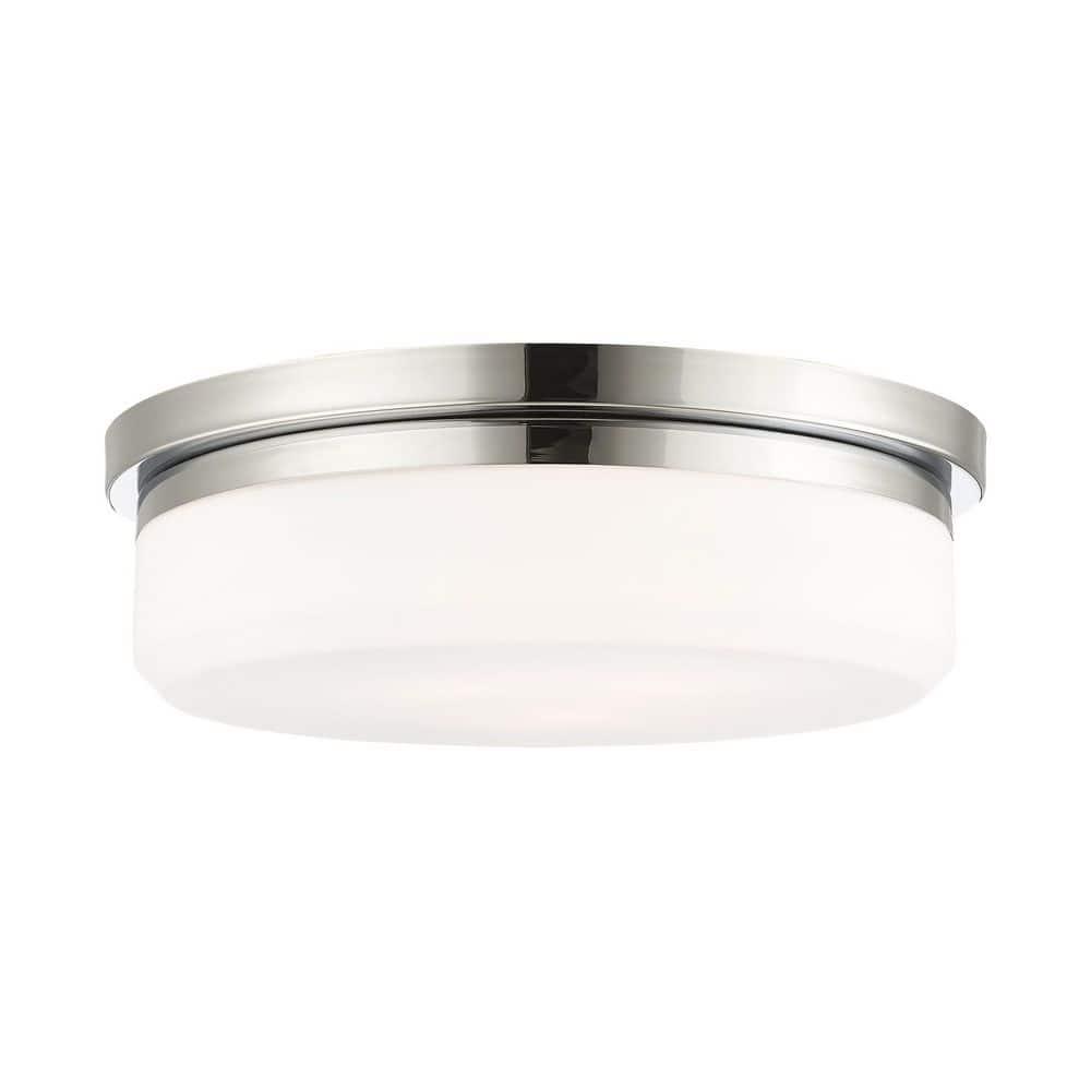 Livex Lighting 7393 15.5" Wide Flush Mount Ceiling Fixture / Wall Sconce - Chrome