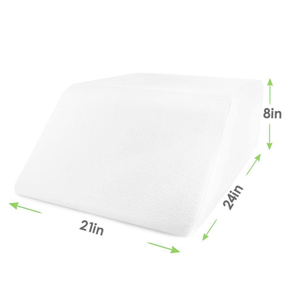 Hypoallergenic Medium Comfort Elevating Standard Wedge Pillow with Memory Foam Top Removable Cover