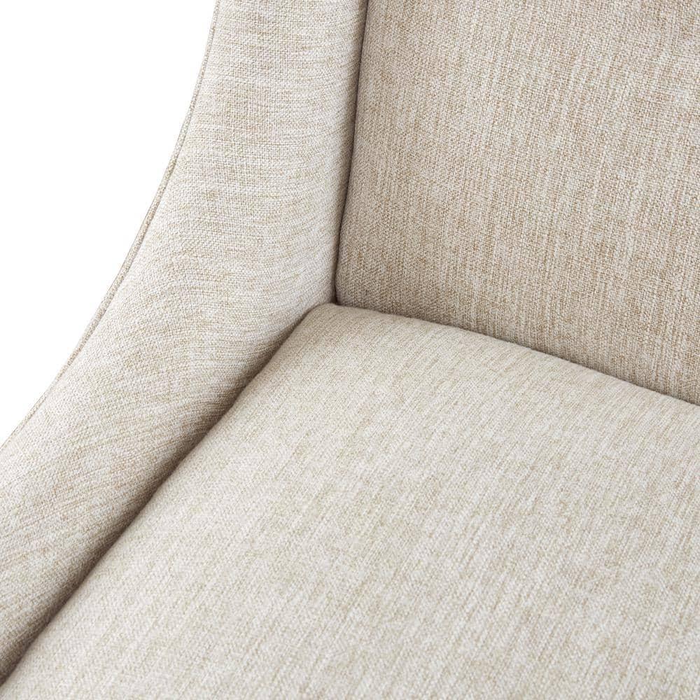 Cream and Gray Medium Wood Traditional Accent Chair