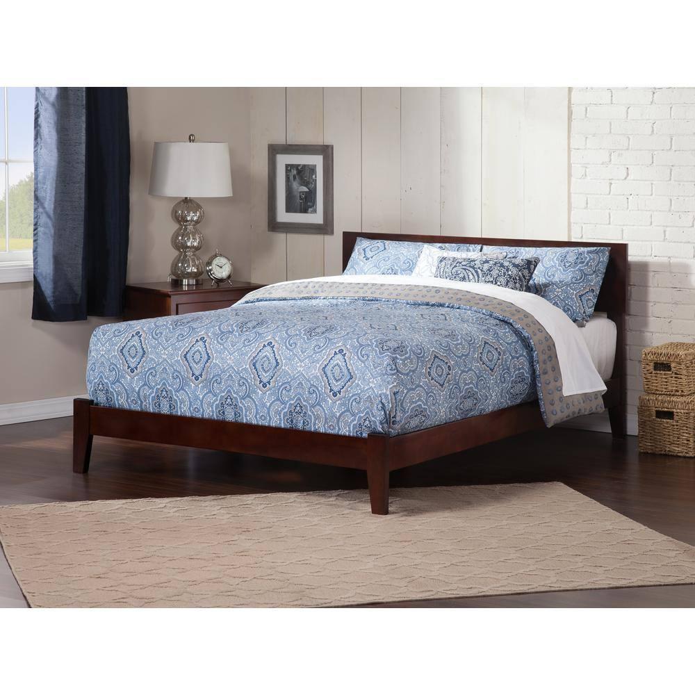 AFI Furnishings Orlando King Traditional Bed with Open Footboard and Turbo Charger in Walnut