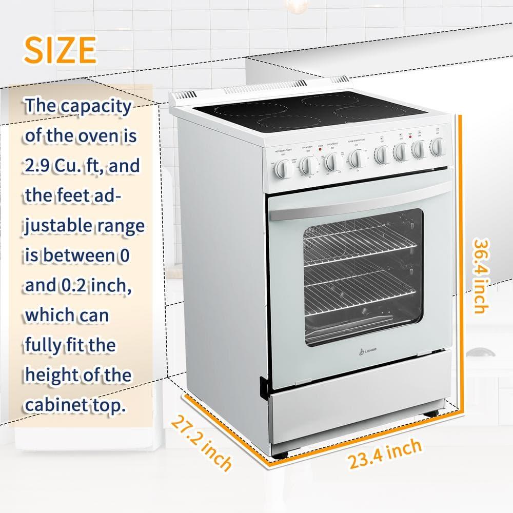 Lanbo 24 in 2.9 u ft Electric Range in White