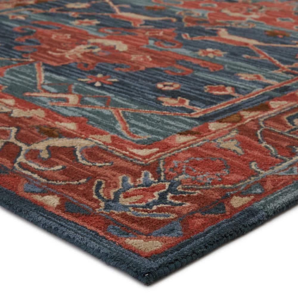 Handmade Blue Wool Medallion Tufted 5' x 8' Rug