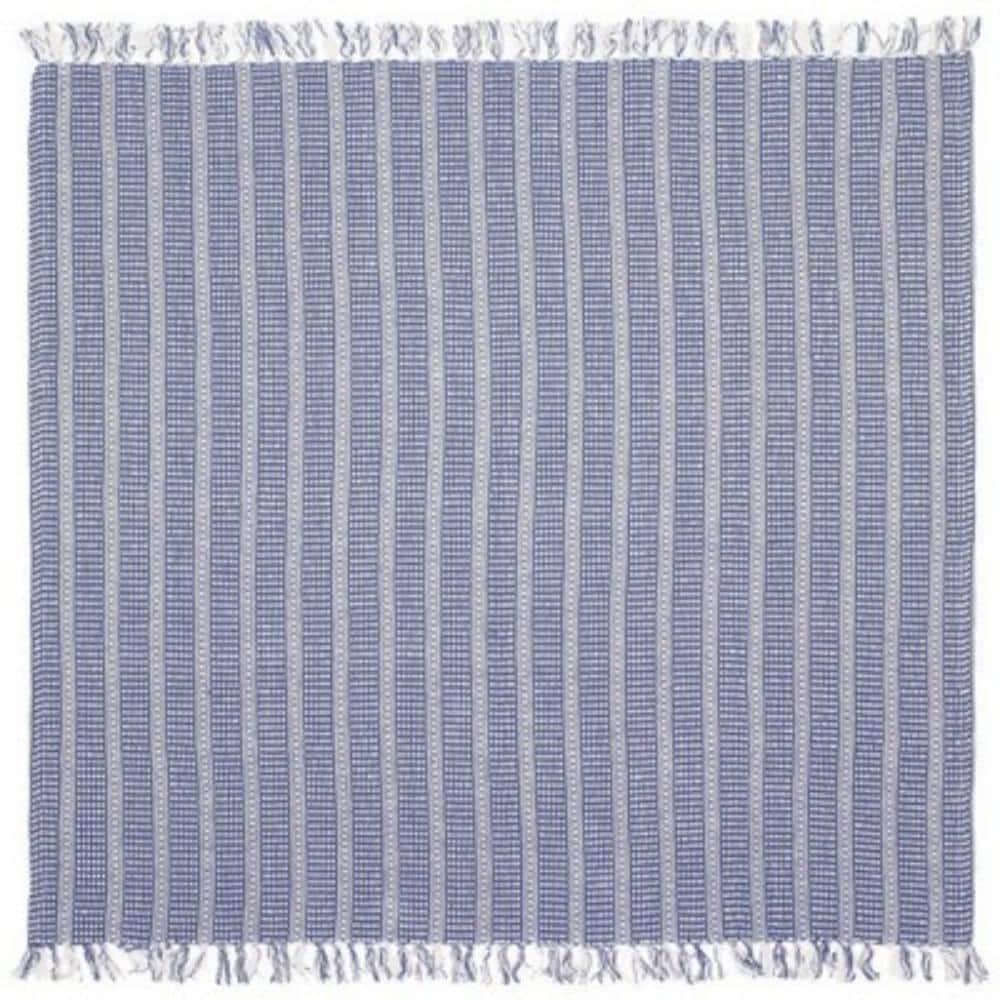 Striped Fringed Woven Cotton Throw Blanket
