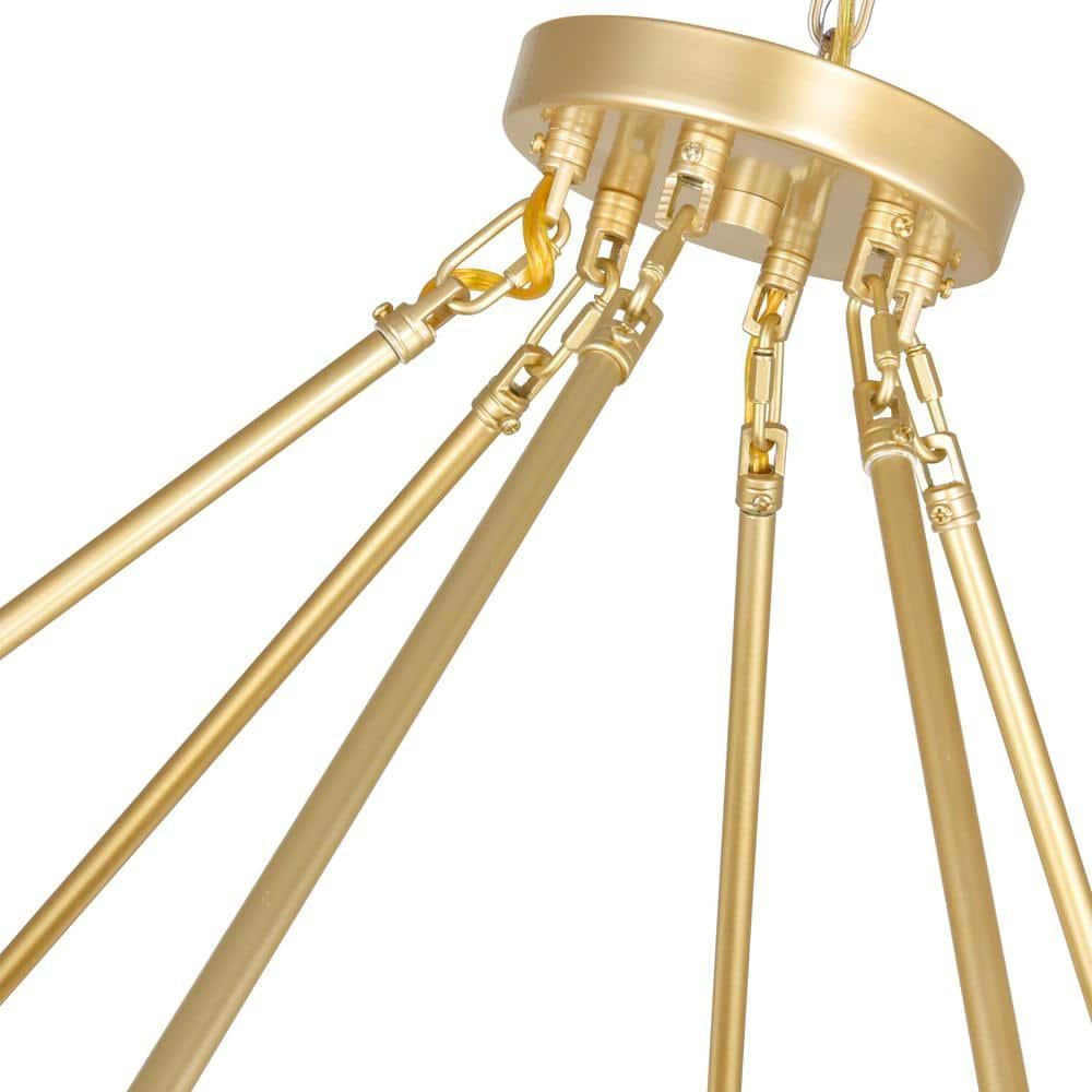 CWI Lighting Arya 70 Light Contemporary Metal Chandelier in Satin Gold