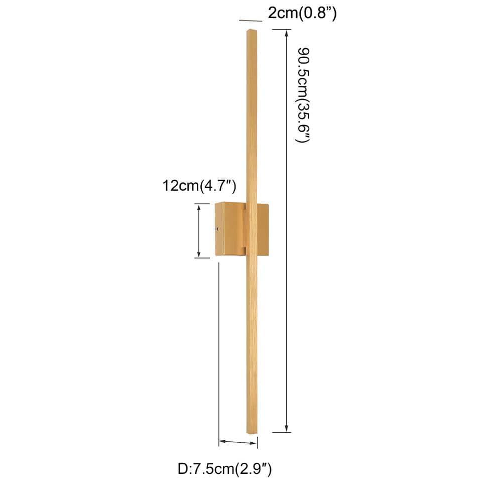 36-Inch Gold and Black Aluminum LED Vanity Light
