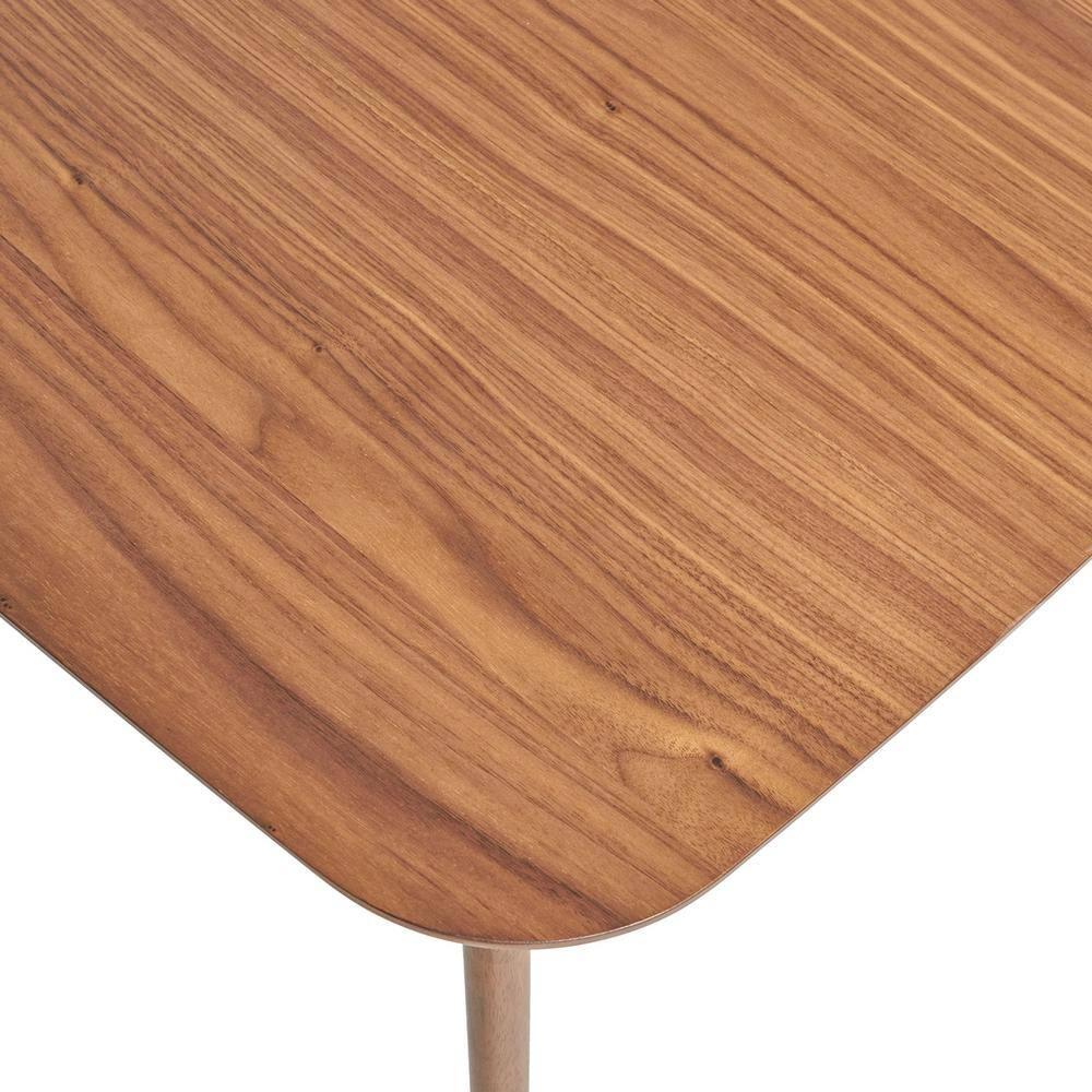 Christopher Knight Home 5pc Megann Mid Century Wood Dining Set Walnut/Mint: Polyester Upholstered Chairs, Rectangular Table