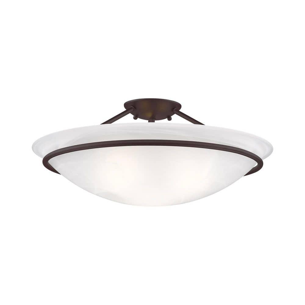 Livex Lighting Newburgh 3 - Light Semi-Flush Mount in  Bronze