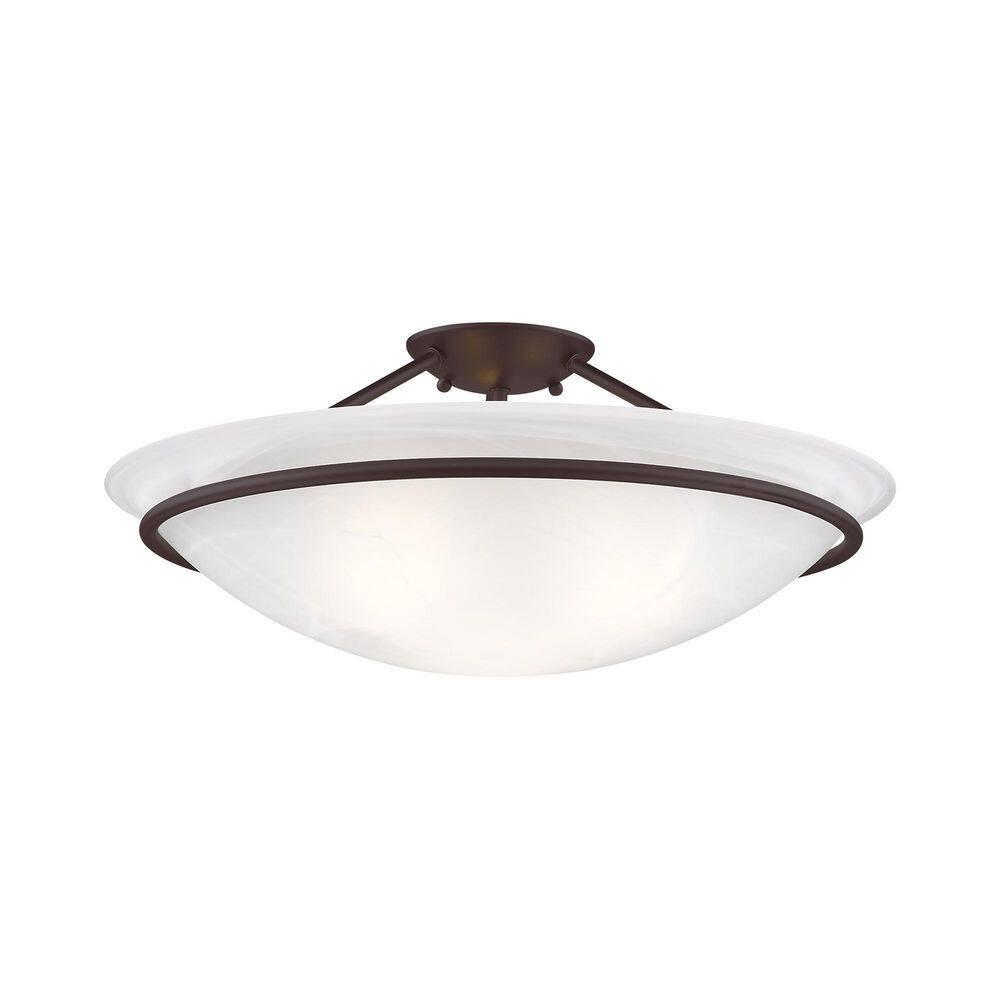 Livex Lighting Newburgh 3 - Light Semi-Flush Mount in  Bronze