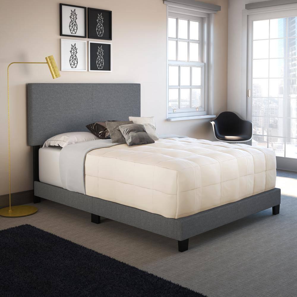 Boyd Sleep MIL898TW Mateo Linen Upholstered Platform Bed