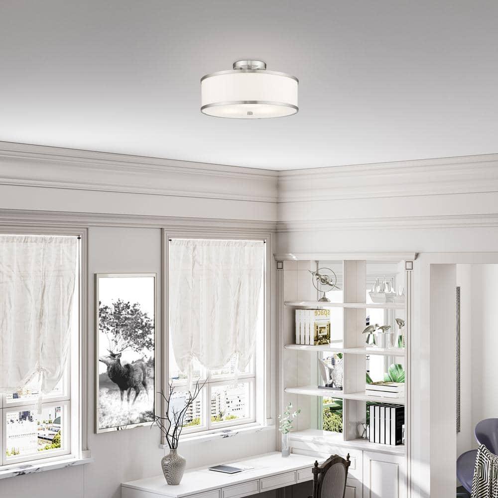 Livex Lighting Park Ridge 3 - Light Semi-Flush Mount in  Brushed Nickel