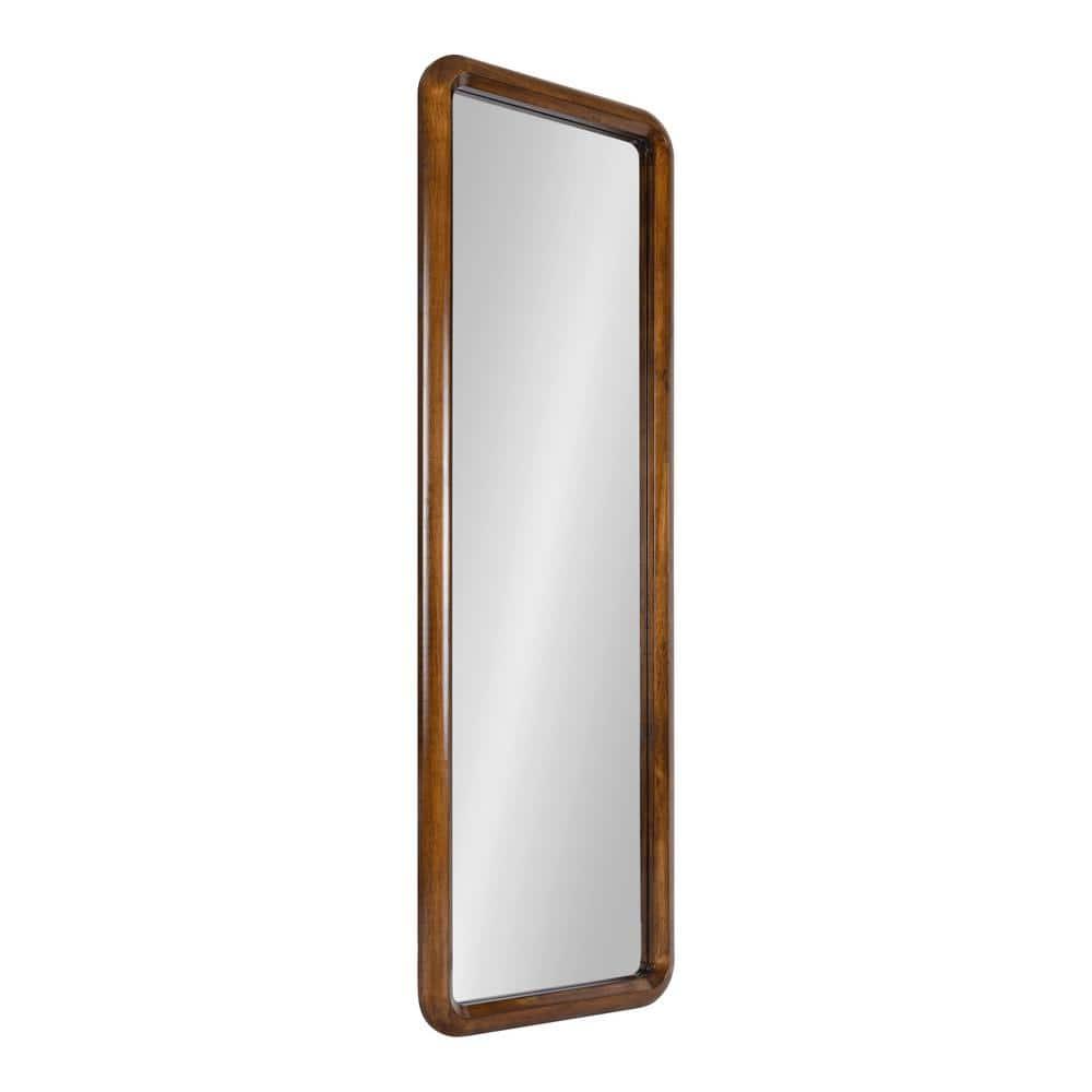 16" x 48" Pao Full Length Wall Mirror Walnut Brown - Kate & Laurel All Things Decor