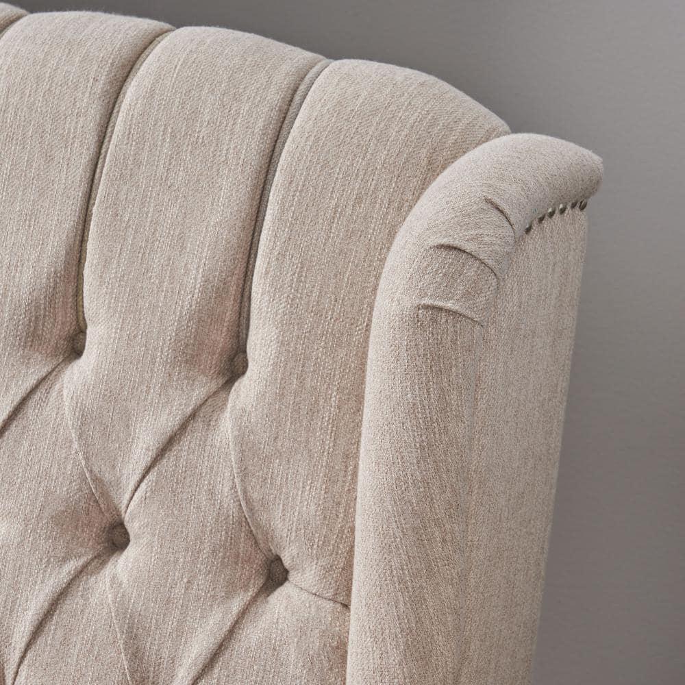 Noble House Barnsfield Oversized Tufted Push Back Recliner, Beige