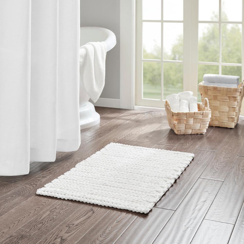 Madison Park Lasso 100% Cotton Chenille Chain Stitch Non-Slip Bath Rug