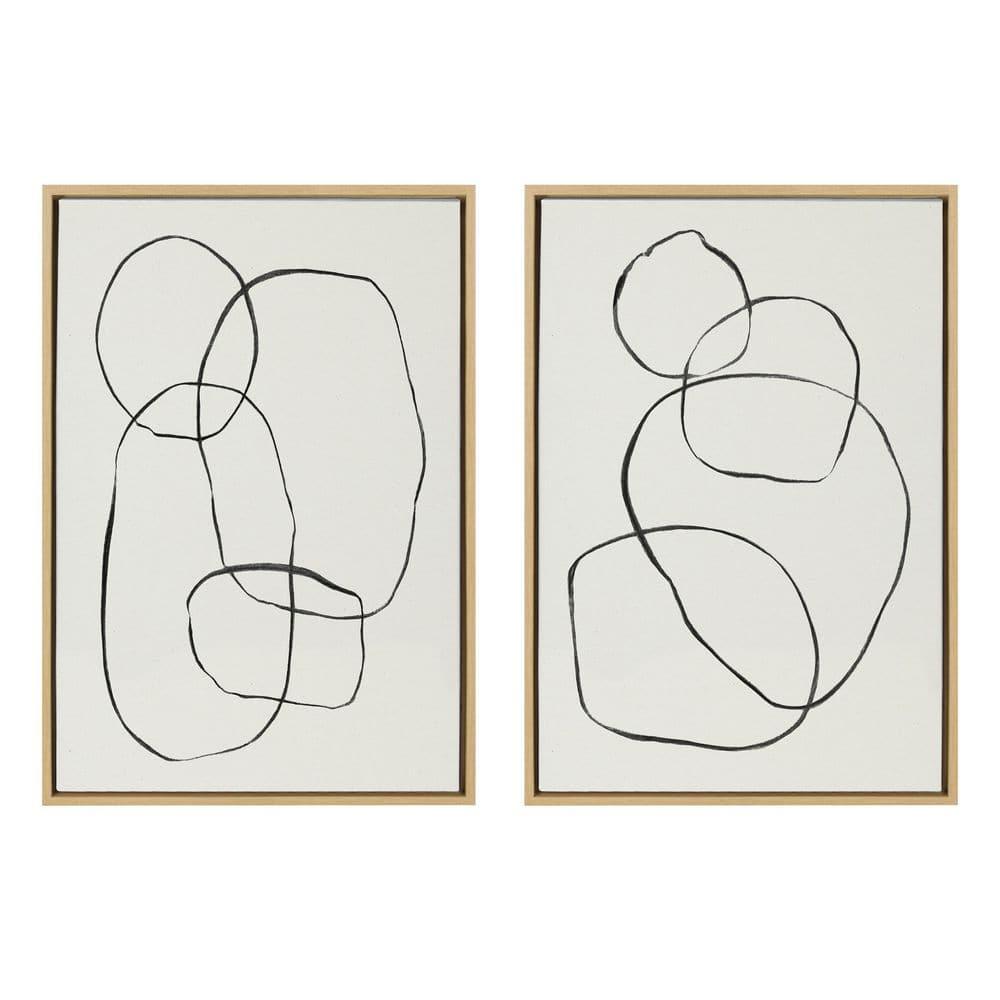 Kate and Laurel " 871 Modern Circles Flinen (left) & 869 Going In Circles Flinen (right) " by Teju Reval 2 - Pieces