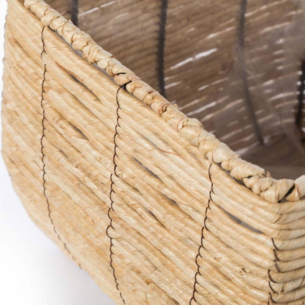 Vintiquewise Woven Square Flower Pot Planter with Leak-Proof Plastic Lining - Large