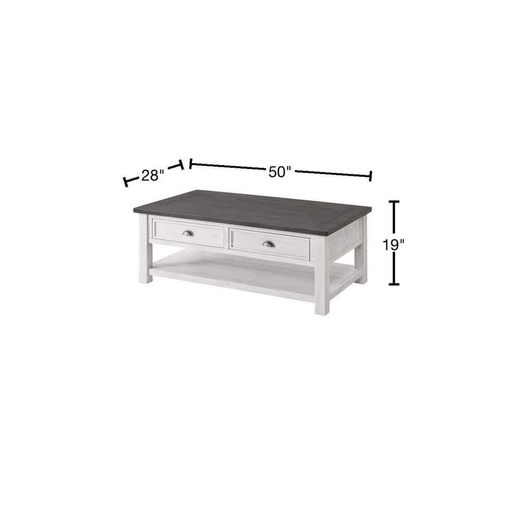 Svensson Home Monterey Solid Wood Coffee Table White with Grey Top