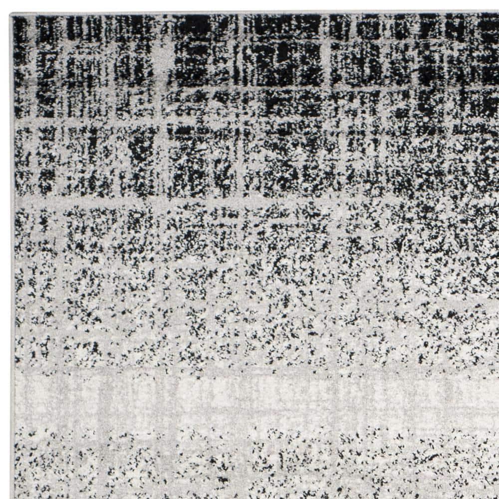 SAFAVIEH Adirondack Kiersten Abstract Faded Area Rug, Silver/Black, 8' x 10'